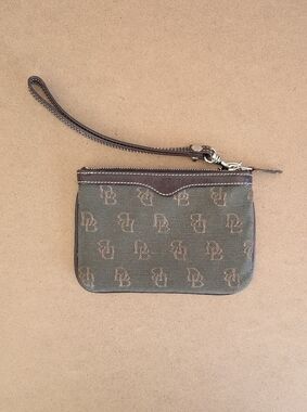 Dooney & Bourke Monogram Canvas & Leather Wristlet, Brown